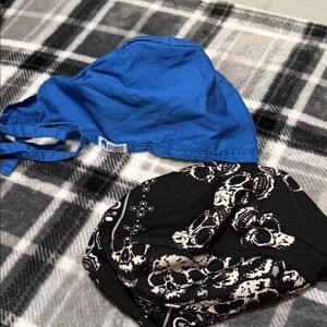 Blue and Black Skull Print Headwraps